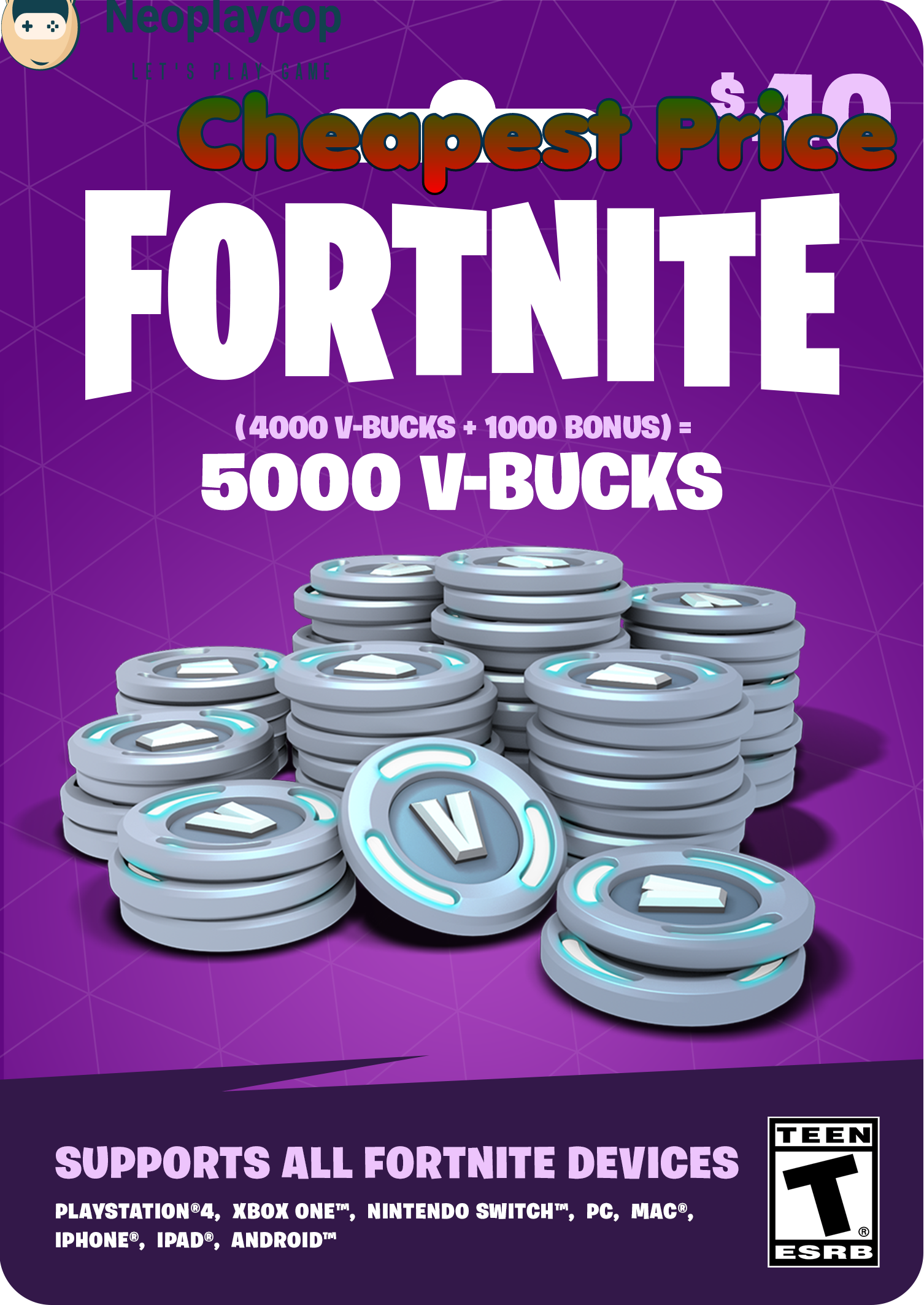 Fortnite 5000 VBucks★Instant Top Up★Delivery in 15 mins★ Reload