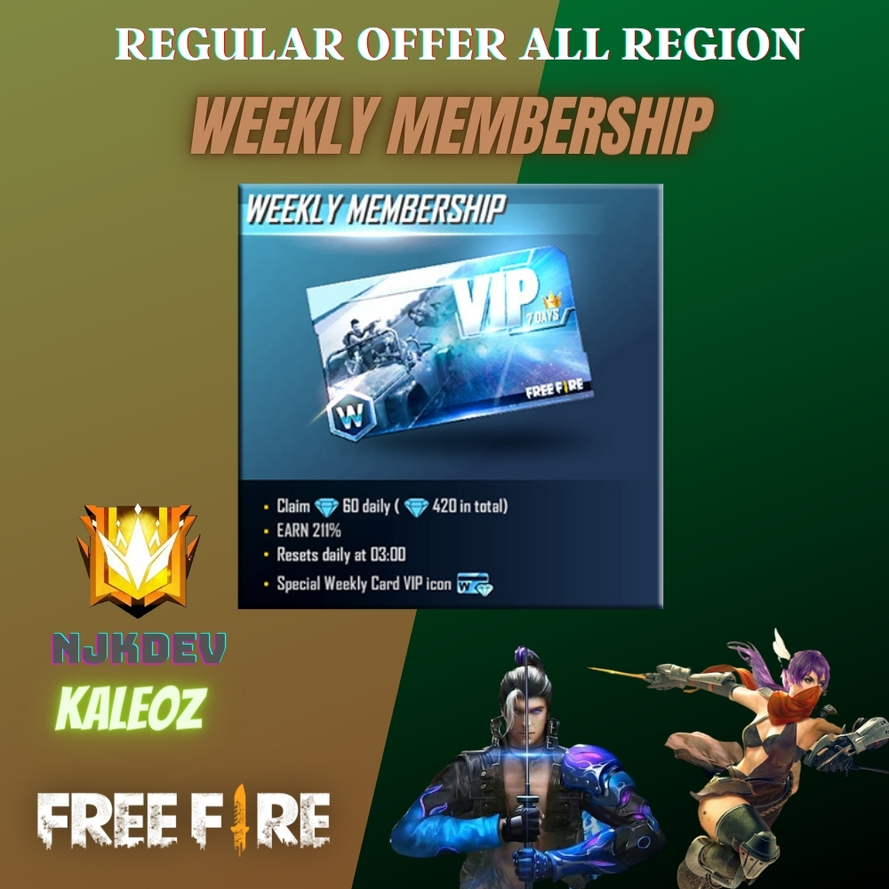 Garena Free Fire Weekly Membership ( All Region ) Reload ...