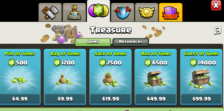 Clash of Clans COC 14000G $99.99