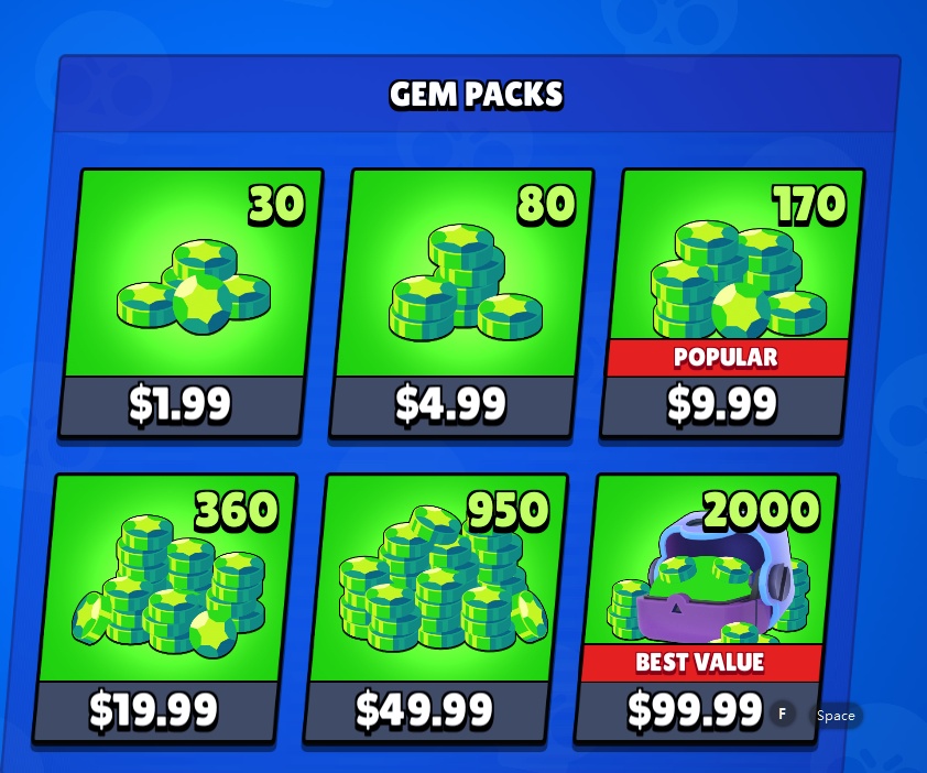Brawl Stars Top up 170 Gems 10